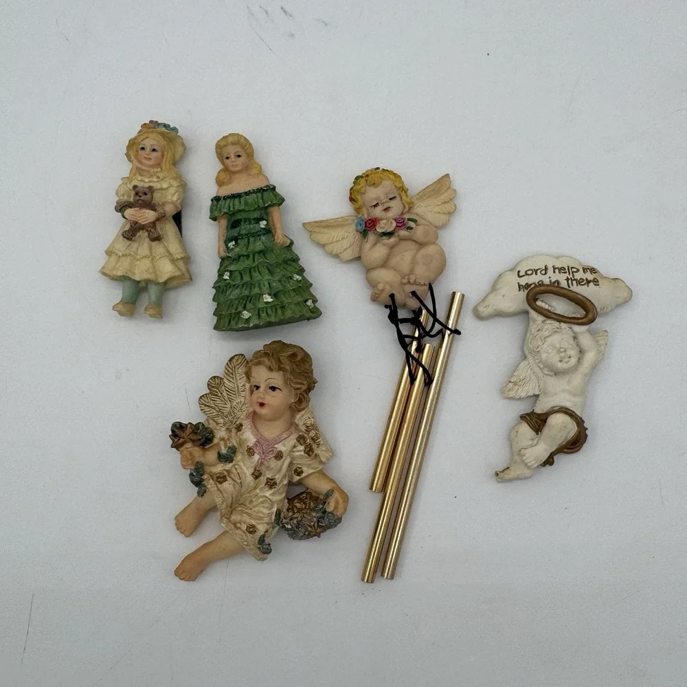 Silver Angel Magnets Set‎ of 4 Cherub Refrigerator United Design Corp 1995